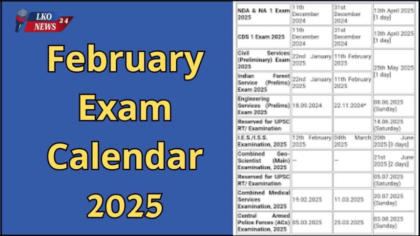 February Exam Calendar 2025